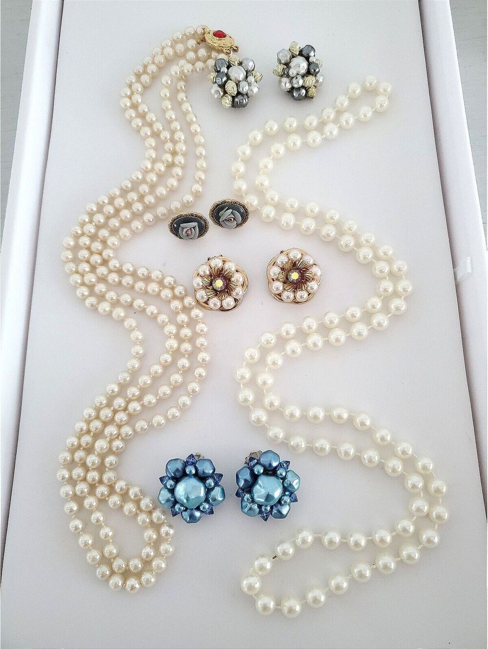 Vintage Pearl Jewelry Lot of Necklaces & Earrings